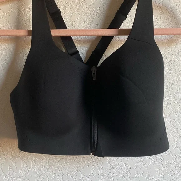 Victoria's Secret VSX Black Knockout Front Zip Close Athleisure Sports Bra 34C - Picture 2 of 10